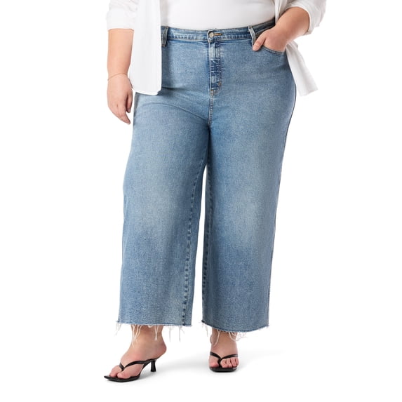 Levi Strauss Signature Women's and Women's Plus Vintage Wide Leg Crop Jeans, Sizes 0-22
