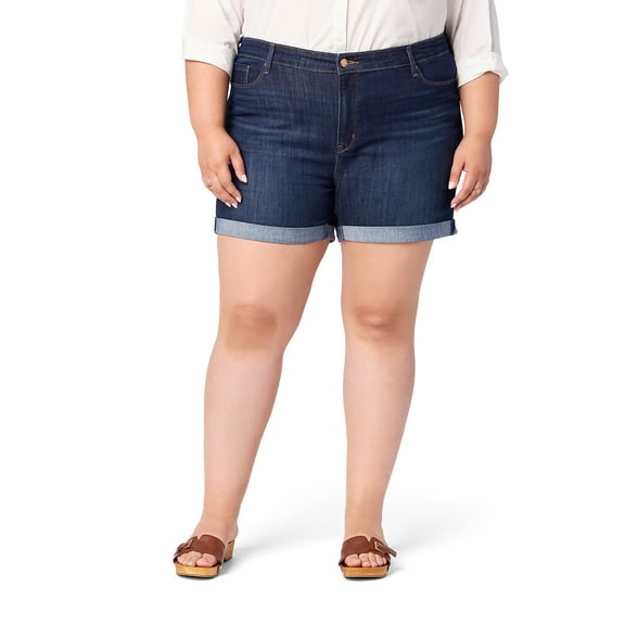 Levi Strauss Signature Women's and Women's Plus 5" Mid Rise Cuffed Short, Sizes 2-28