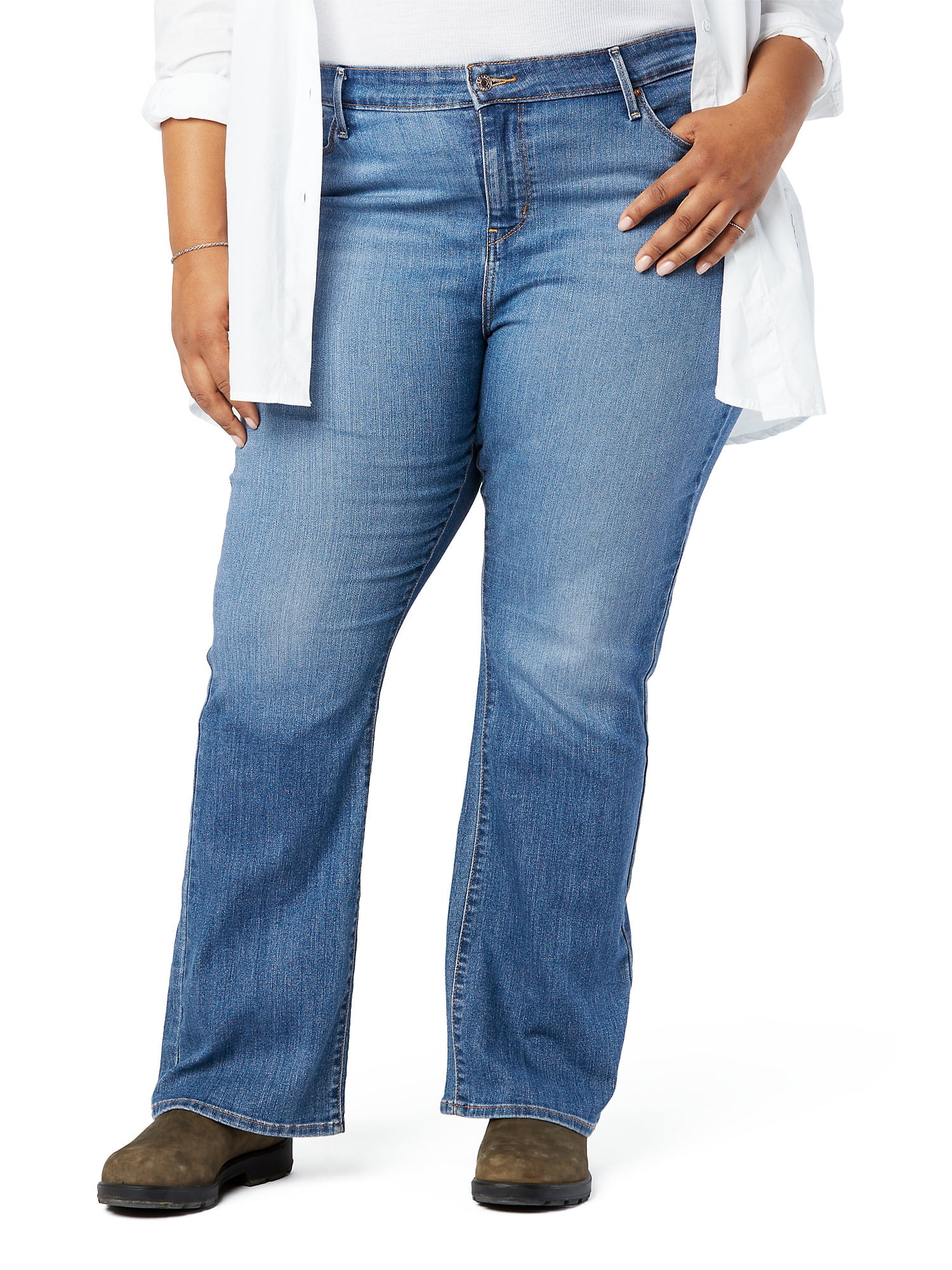 Levi Strauss Signature Women's and Women's Plus Heritage High Rise Flare Jeans