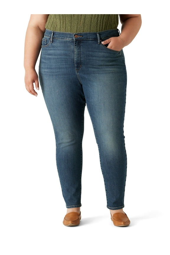 Women's and Women's Plus High Rise Skinny Jeans, Available in Inseams: 27", 29", 31", Sizes 2-28