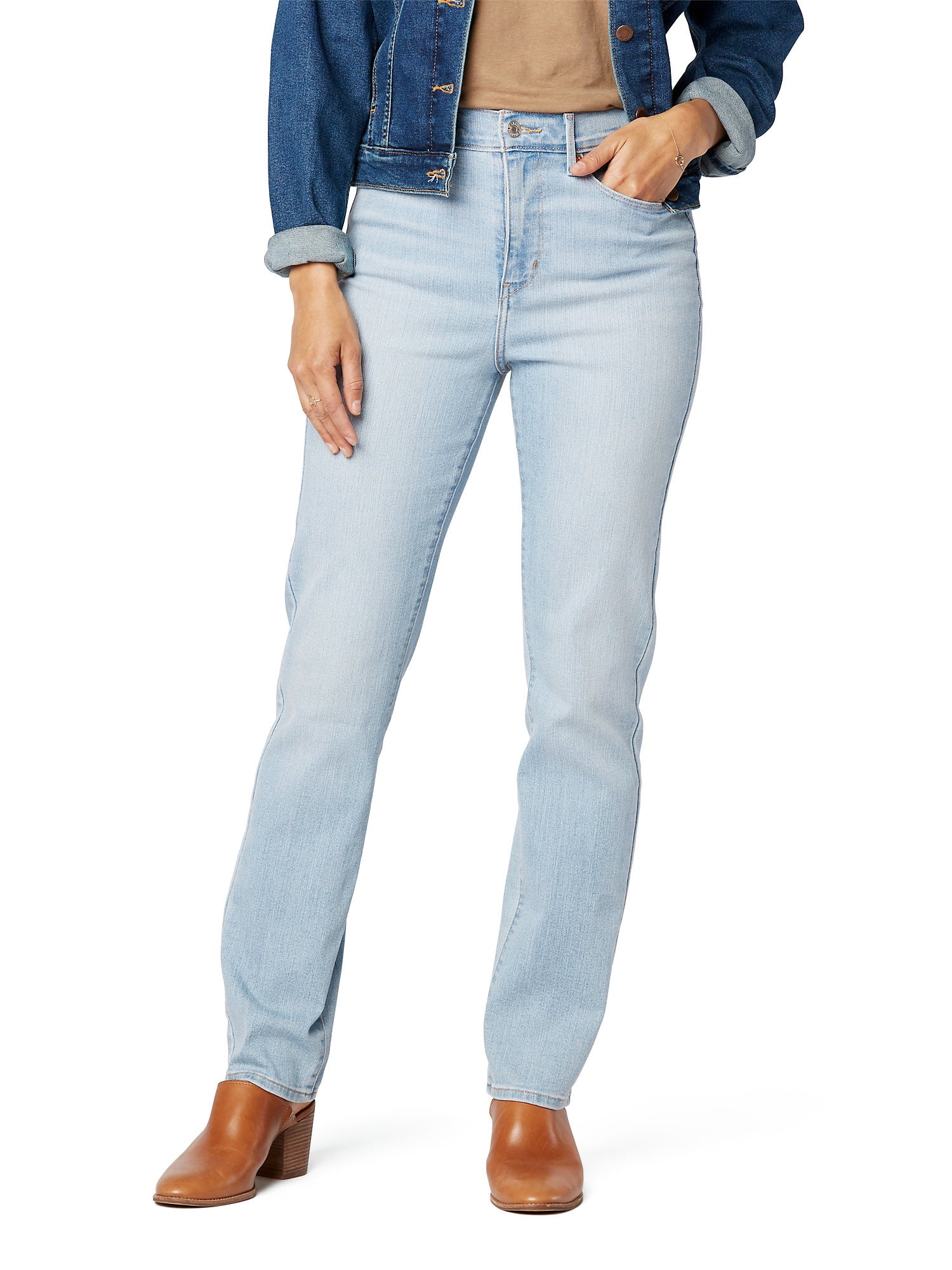 Levi Strauss Signature Women's and Women's Plus High Rise Straight Jean, Sizes 2-28