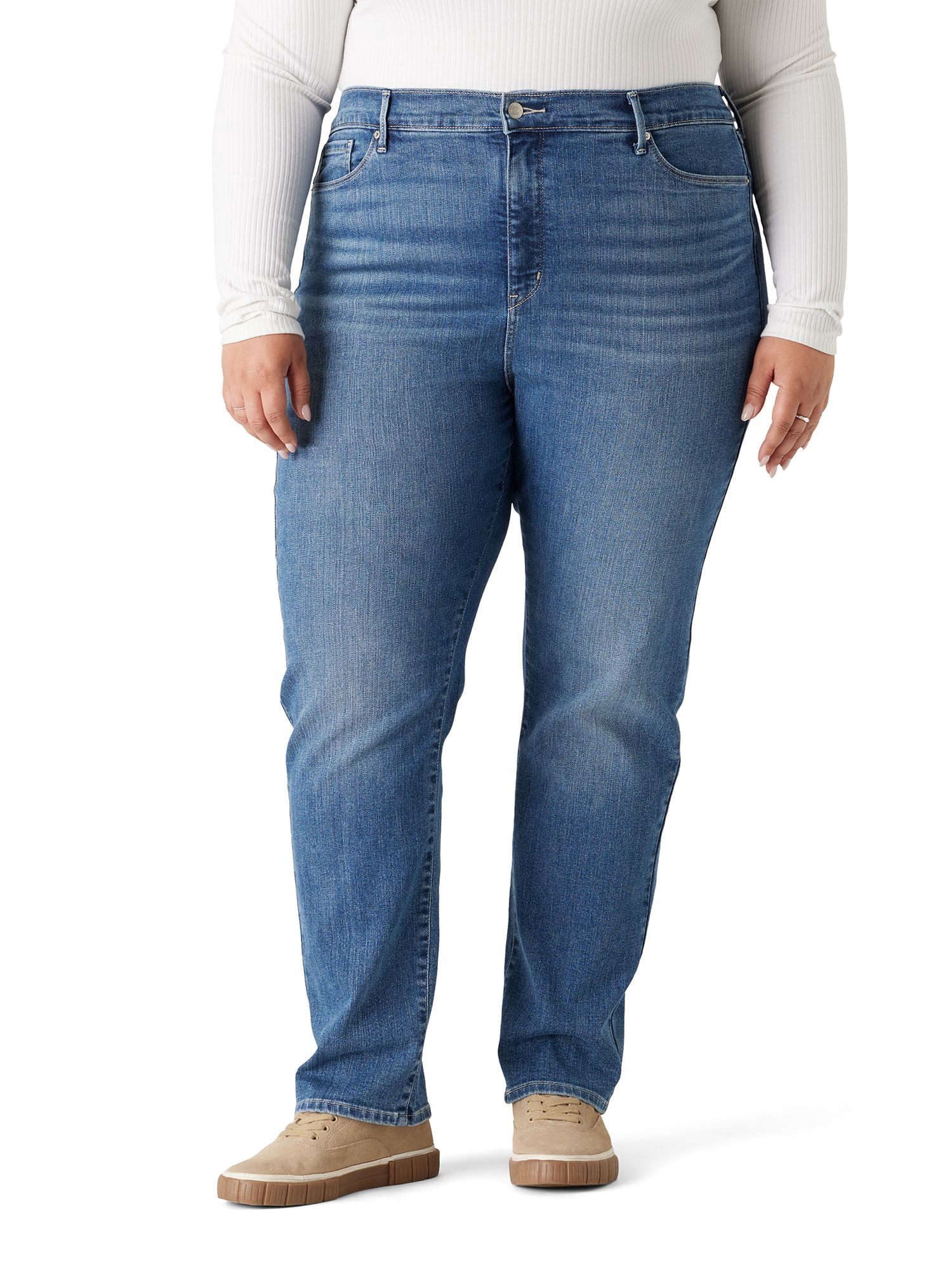 Levi Strauss Signature Women's and Women's Plus High Rise Straight Jeans