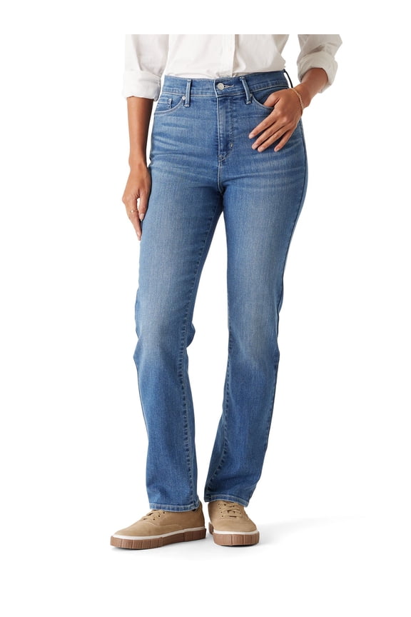 Women's and Women's Plus High Rise Straight Jean, Sizes 2-28