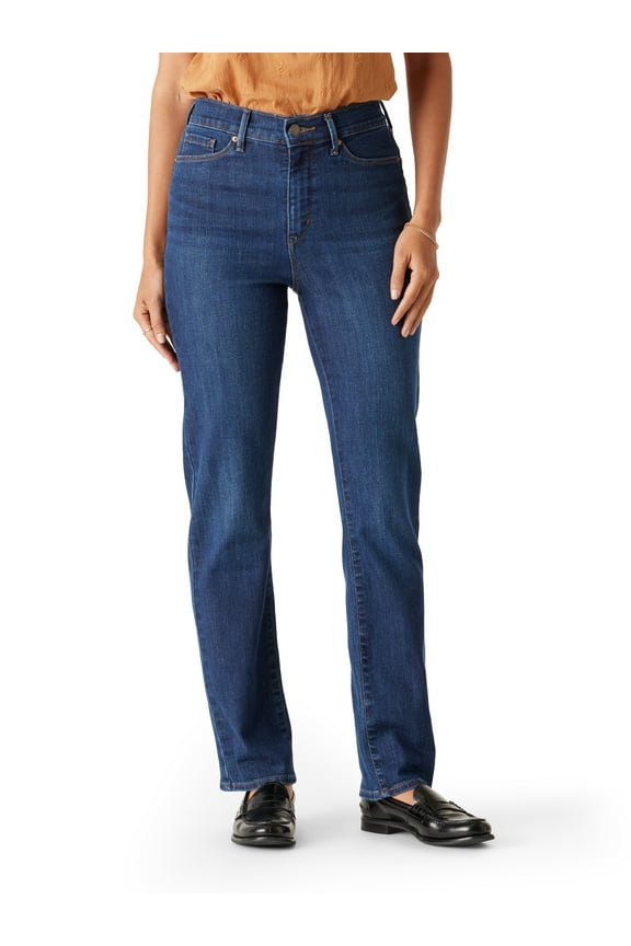 Women's and Women's Plus High Rise Straight Jean, Sizes 2-28