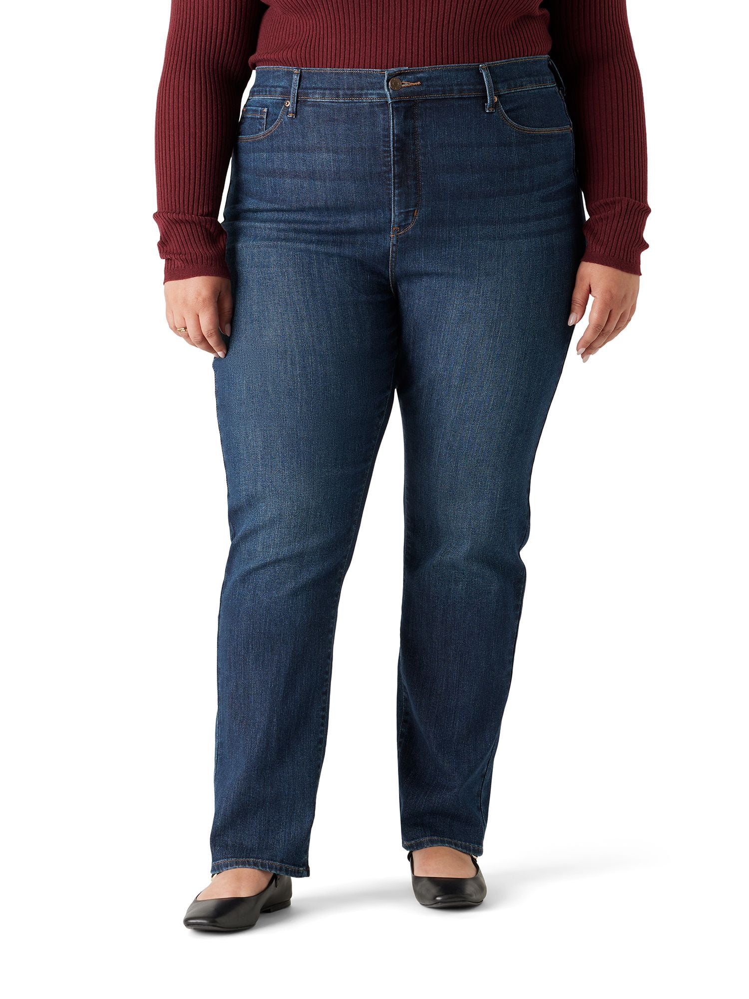Levi Strauss Signature Women's and Women's Plus High Rise Straight Jeans