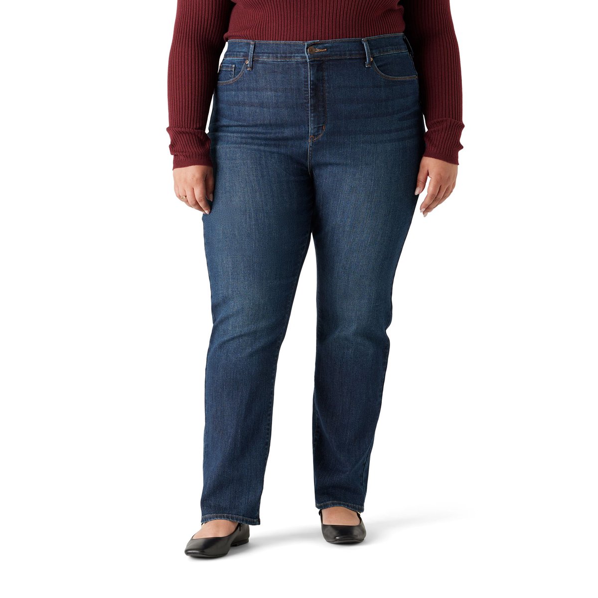 Women's and Women's Plus High Rise Straight Jeans
