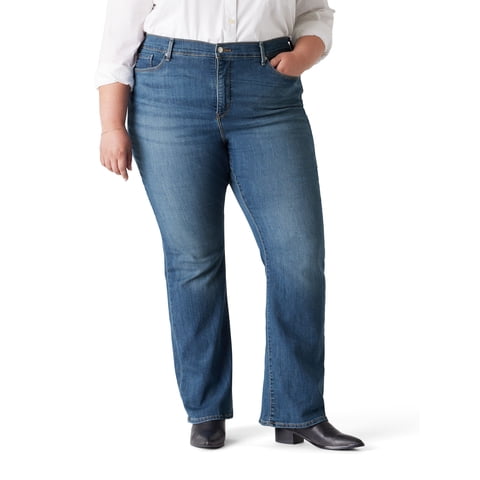 Women's and Women's Plus Mid Rise Slimming Bootcut Jeans, Sizes 2-26