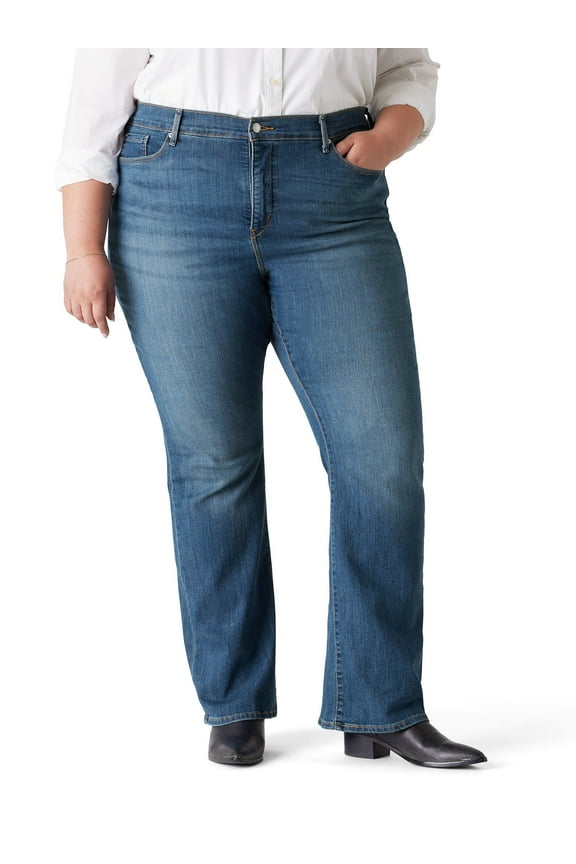 Women's and Women's Plus Mid Rise Slimming Bootcut Jeans, 29.5", 31.5” and 33.5” Inseams, Sizes 2-28