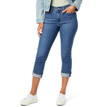 Levi Strauss Signature Women's and Women's Plus Mid Rise Capri Jeans, 25" Inseam, Sizes 2-28