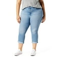 thumbnail image 1 of Levi Strauss Signature Women's and Women's Plus Mid Rise Capri Jeans, 25" Inseam, Sizes 2-28, 1 of 5