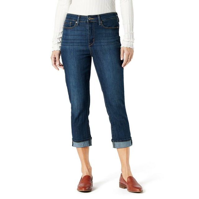 Levi Strauss Signature Women's and Women's Plus Mid Rise Capri Jeans, 25" Inseam, Sizes 2-28