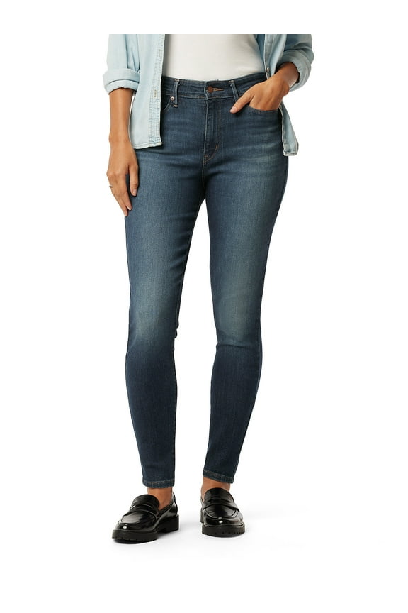Women's and Women's Plus Mid Rise Skinny Jeans, Available in 27", 29", 31" Inseams, Sizes 2-28