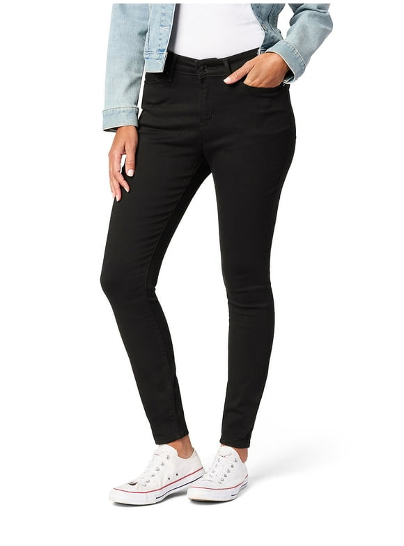 Women's and Women's Plus Mid Rise Skinny Jeans, Inseams: Short, Regular, Long; Sizes 2-28
