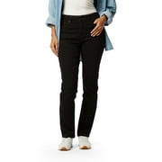 LEVI STRAUSS SIGNATURE Women's and Women's Plus Mid Rise Straight Jeans, Tummy-Smoothing Pannel, Inseams: 29", 31", 33", Sizes 2-26