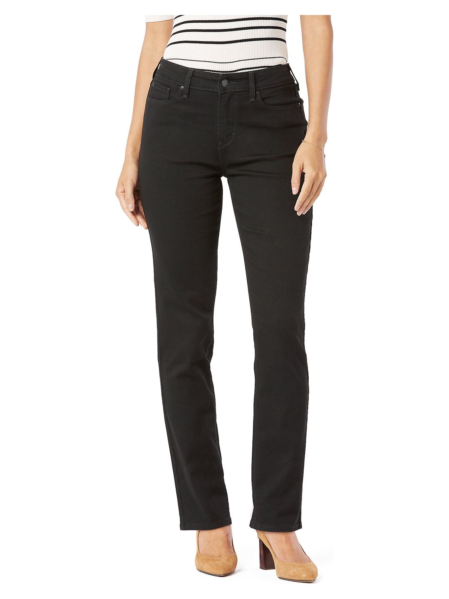 Levi Strauss Signature Women's Mid Rise Modern Straight Jeans, Sizes 2-28, Simply  Stretch Denim - Walmart.com