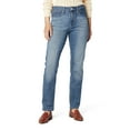 thumbnail image 1 of Levi Strauss Signature Women's and Women's Plus Mid Rise Straight Jeans, Tummy-Smoothing Pannel, Inseams: 29", 31", 33", Sizes 2-26, 1 of 5