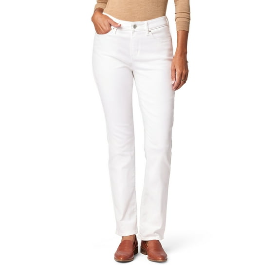 Levi Strauss Signature Women's and Women's Plus Mid Rise Straight Jeans, Tummy-Smoothing Pannel, Inseams: 29", 31", 33", Sizes 2-26