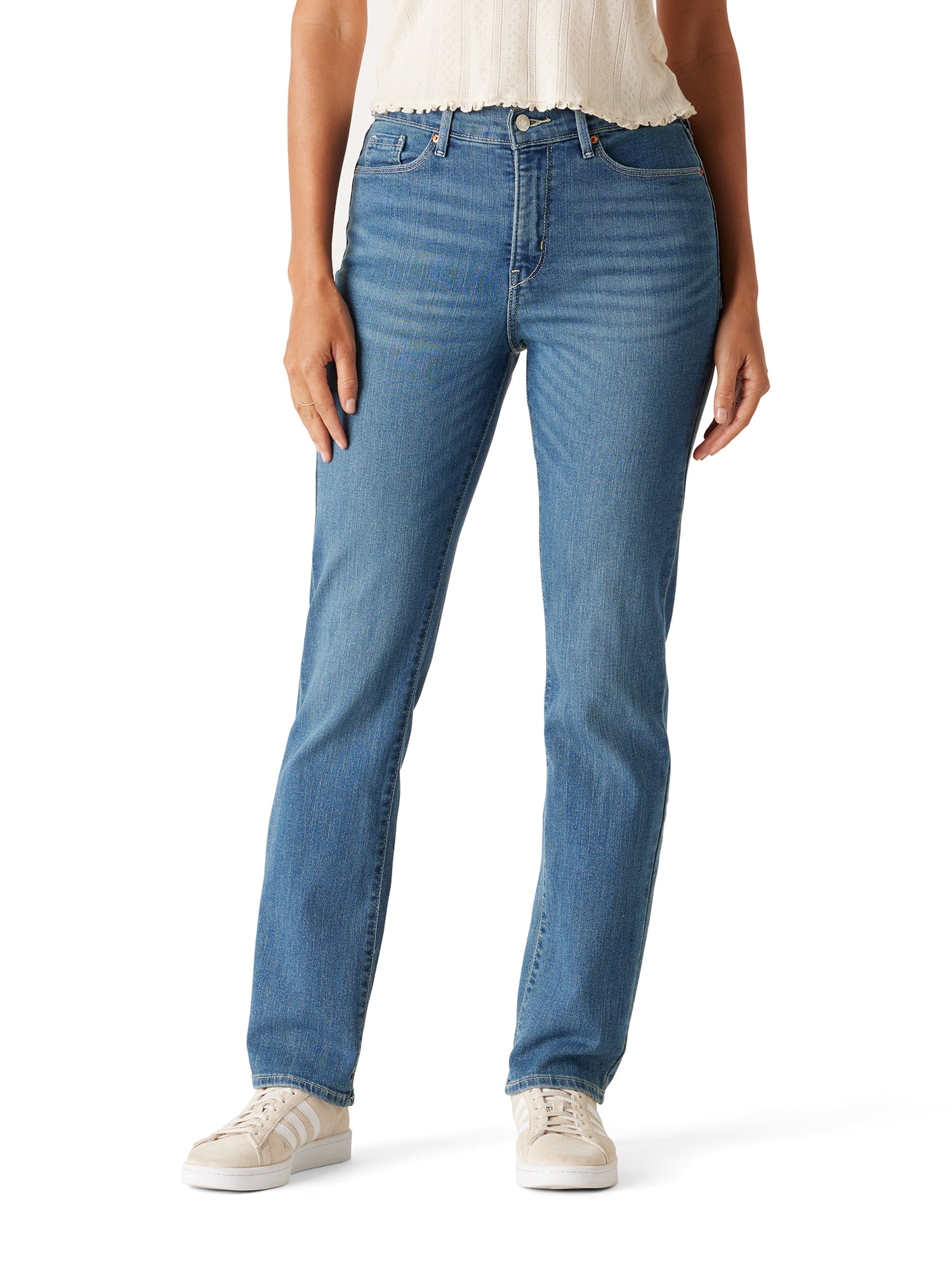 Levi Strauss Signature Women's and Women's Plus Mid Rise Straight Jeans, Inseams: 29", 31", 33", Sizes 2-26