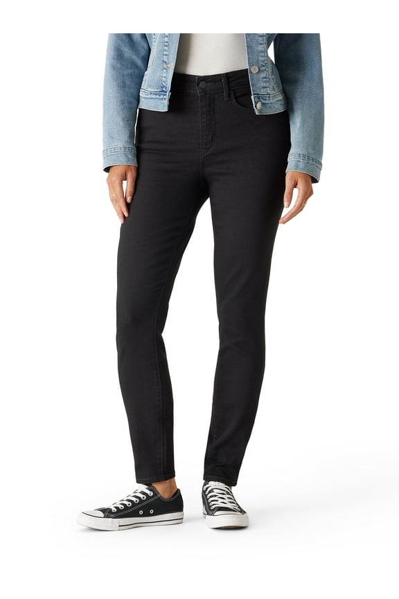 Women's Mid Rise Skinny Jeans, Tummy-Smoothing Pannel, Inseams: 27", 29", 31", Sizes 2-20