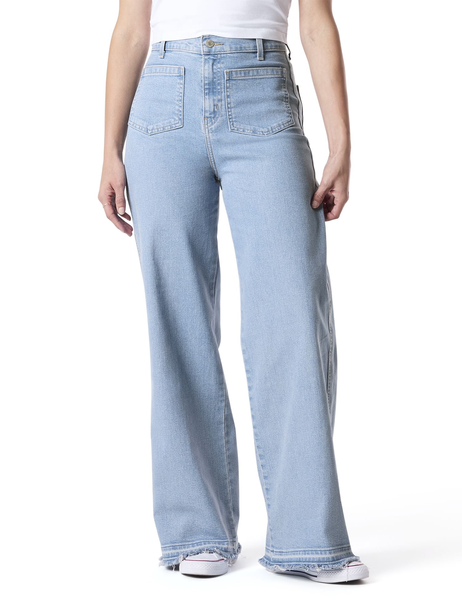 Levi Strauss Signature Women's and Women's Plus Patch Pocket Loose Wide Leg Jeans