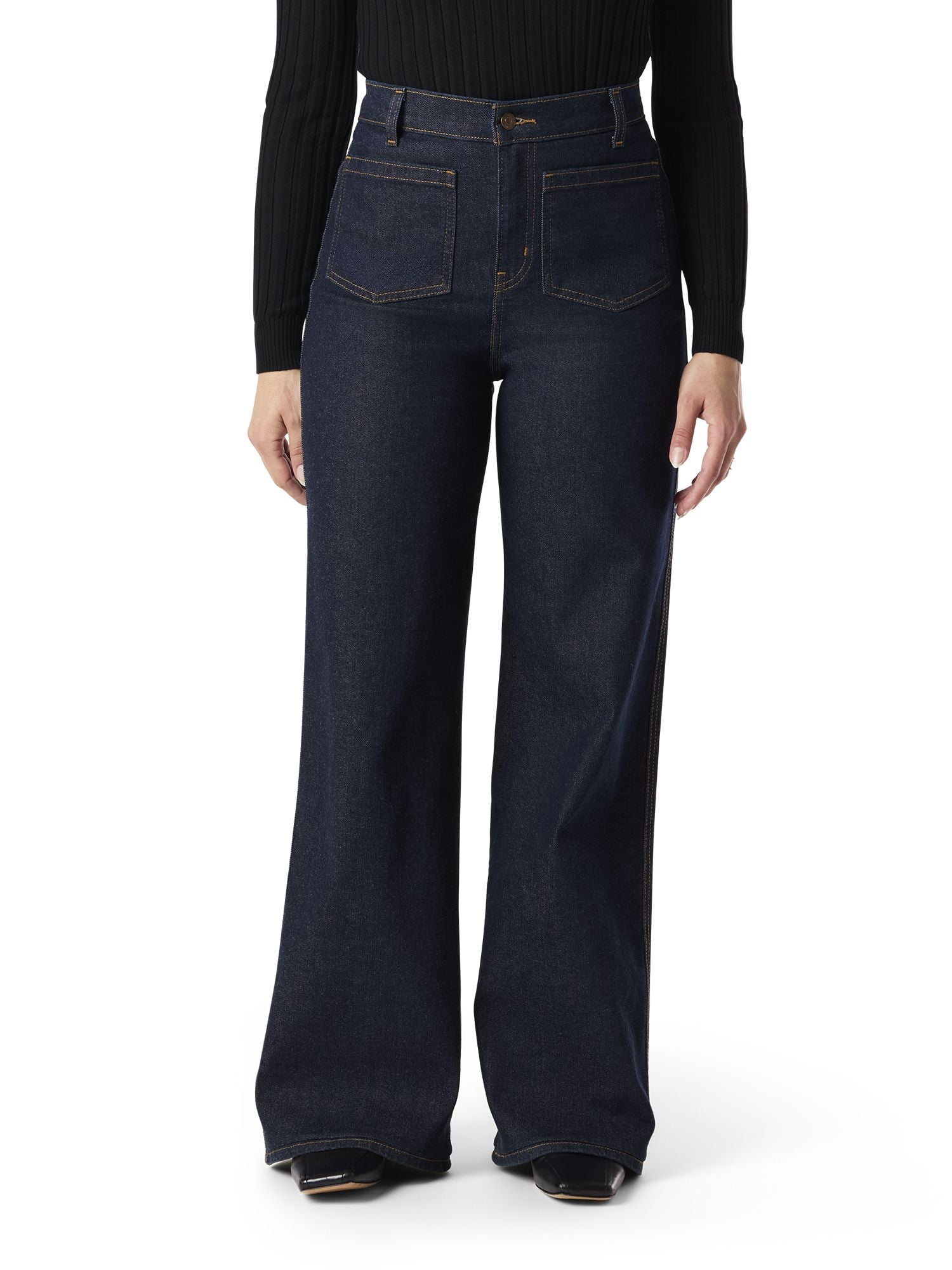 Levi Strauss Signature Women's and Women's Plus Patch Pocket Loose Wide Leg Jeans