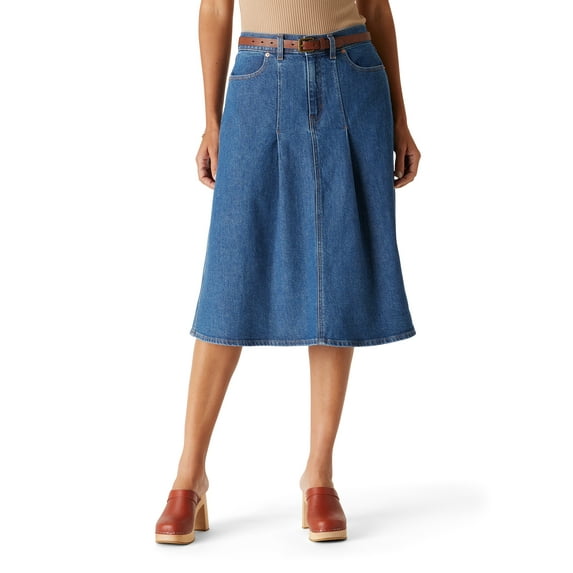 Levi Strauss Signature Women's and Women's Plus Vintage Pleated Skirt, Sizes 0-26