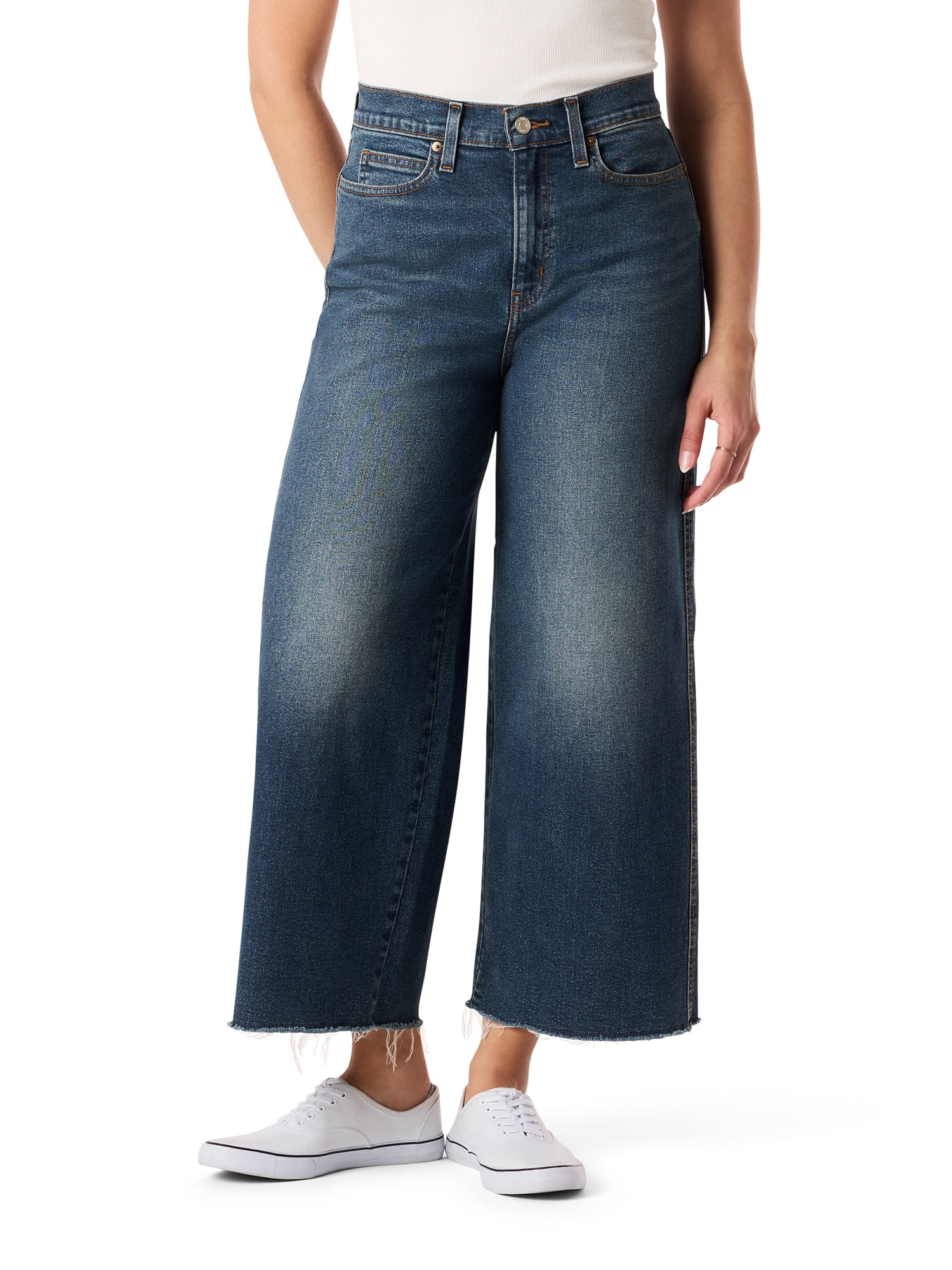 Levi Strauss Signature Women's and Women's Plus Vintage Wide Leg Crop Jeans