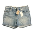 thumbnail image 1 of Levi Strauss Women's Mid Rise Mid Length Slim Hip Denim Short (Light Wash, 32), 1 of 2