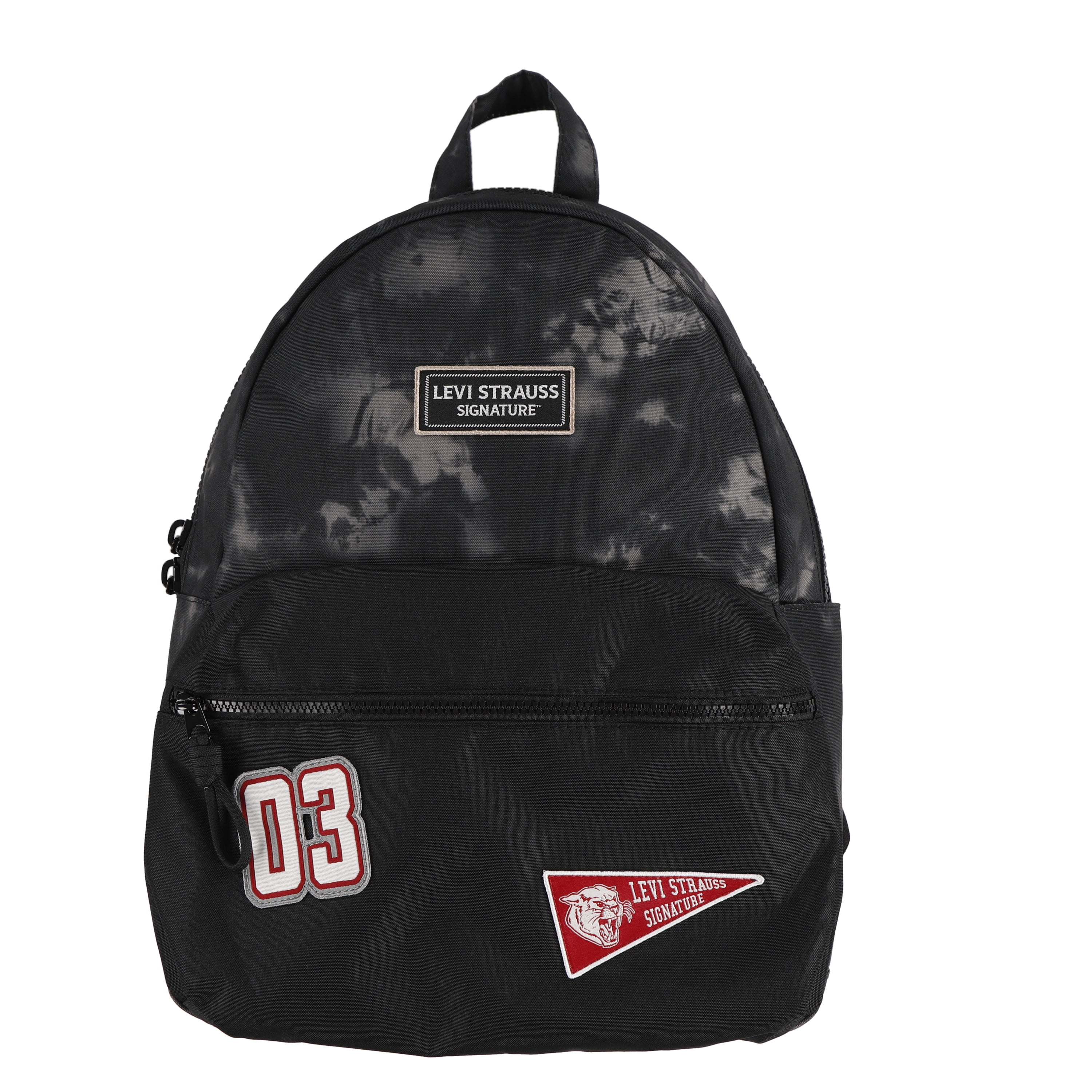 Levi Strauss Signature 17" Unisex Adult Tie Dye Varsity Patches Dome Backpack, Jet Black