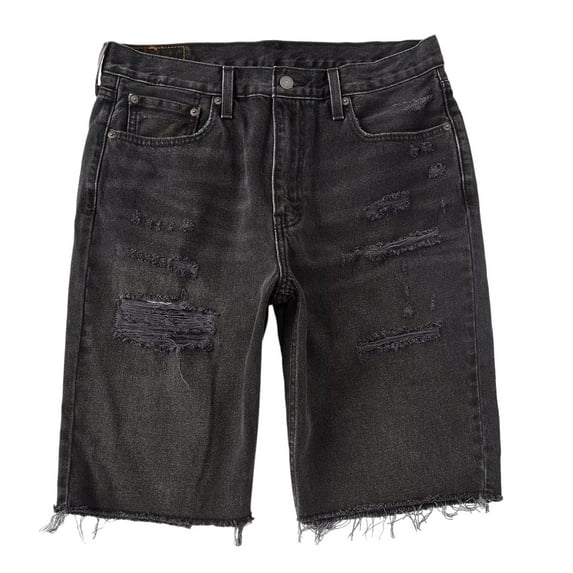 Levi's 469 Loose Shorts 100% Cotton (Black Distressed, Size 42)