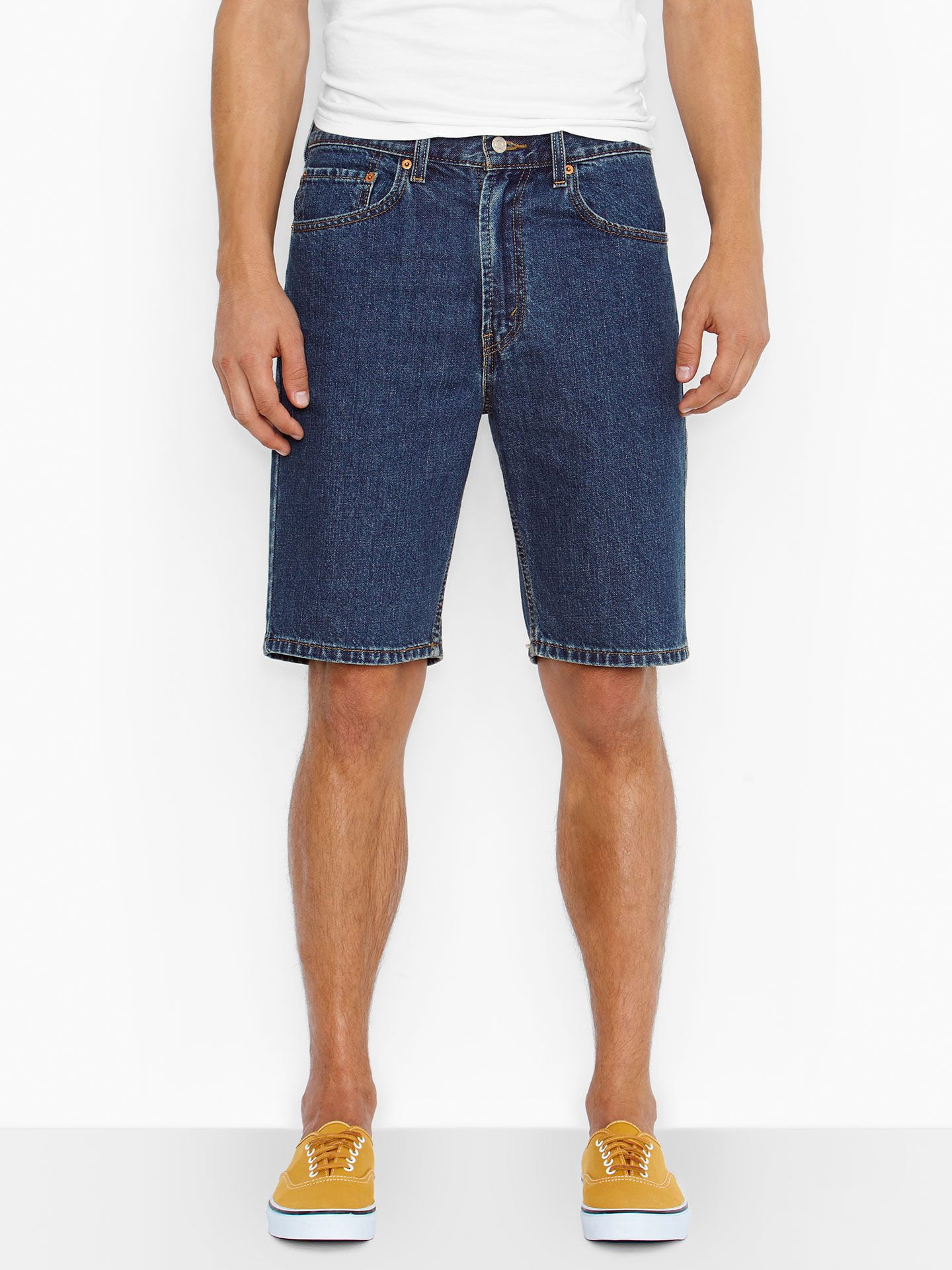 Levi's 505 Men's Shorts Premium Cotton Regular Fit Dark Denim Stonewash 34505