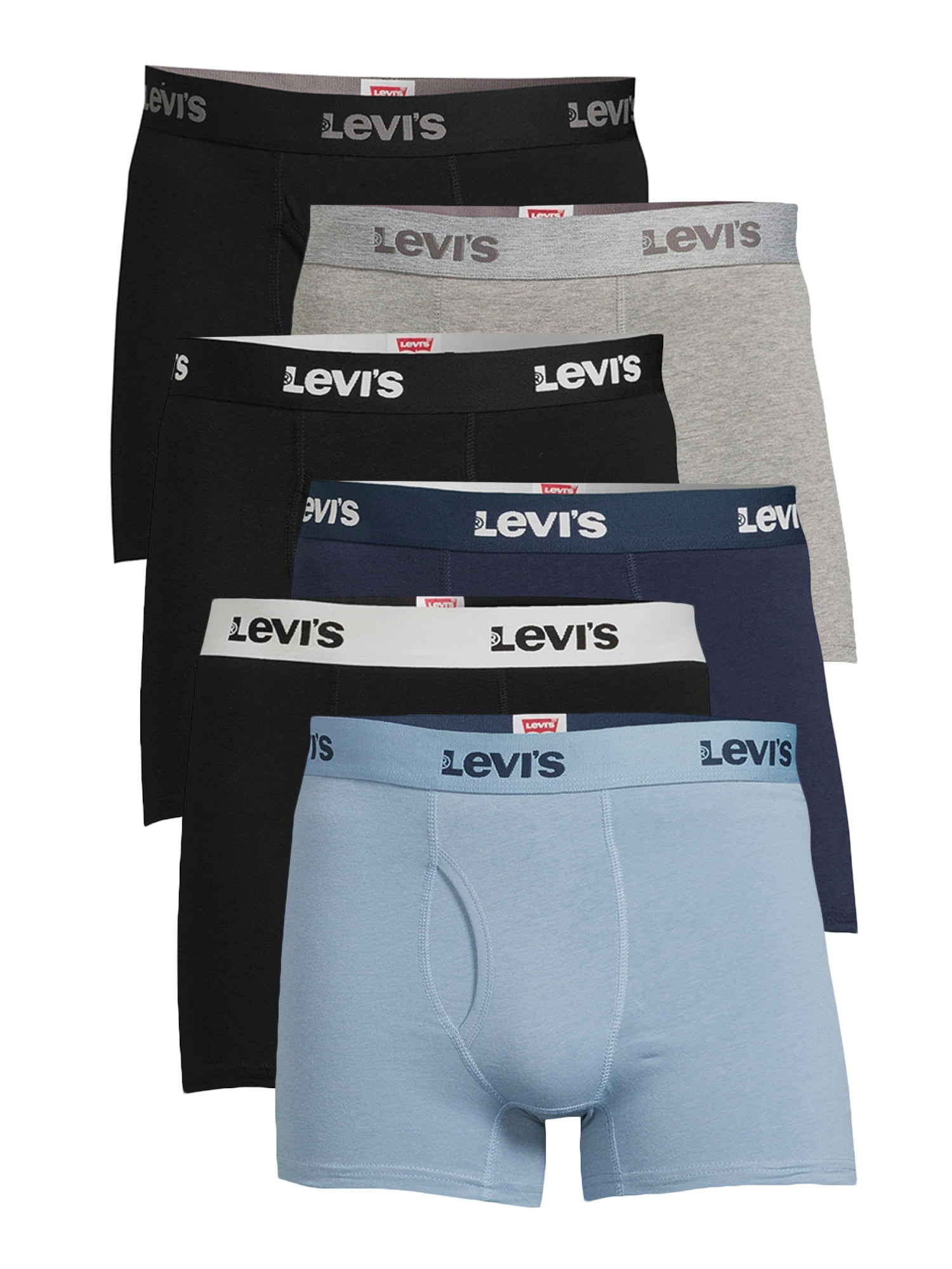 Levi’s, Adult Mens, 6 Pack Cotton Stretch Boxer Brief, Size S-XL