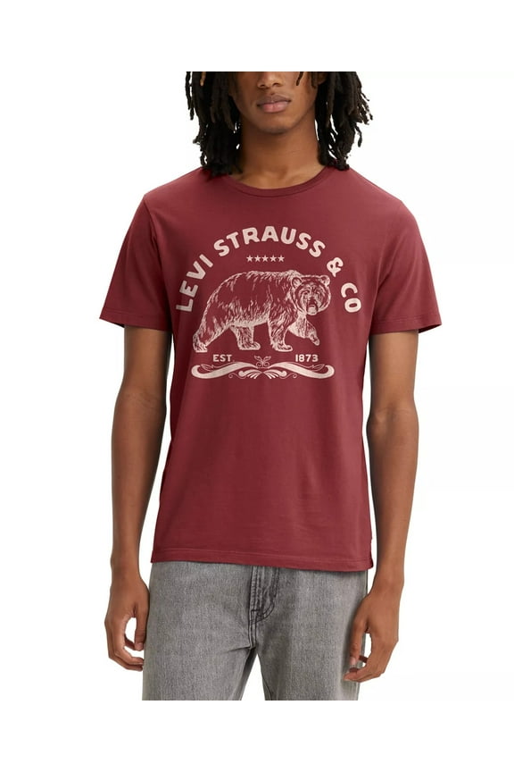 BIG BEAR RHYTHMIC RED Men's Classic Graphic T-Shirt, US Medium