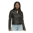 thumbnail image 1 of Levi's BROWN Women's Faux Leather Moto Racer Jacket, L, 1 of 5