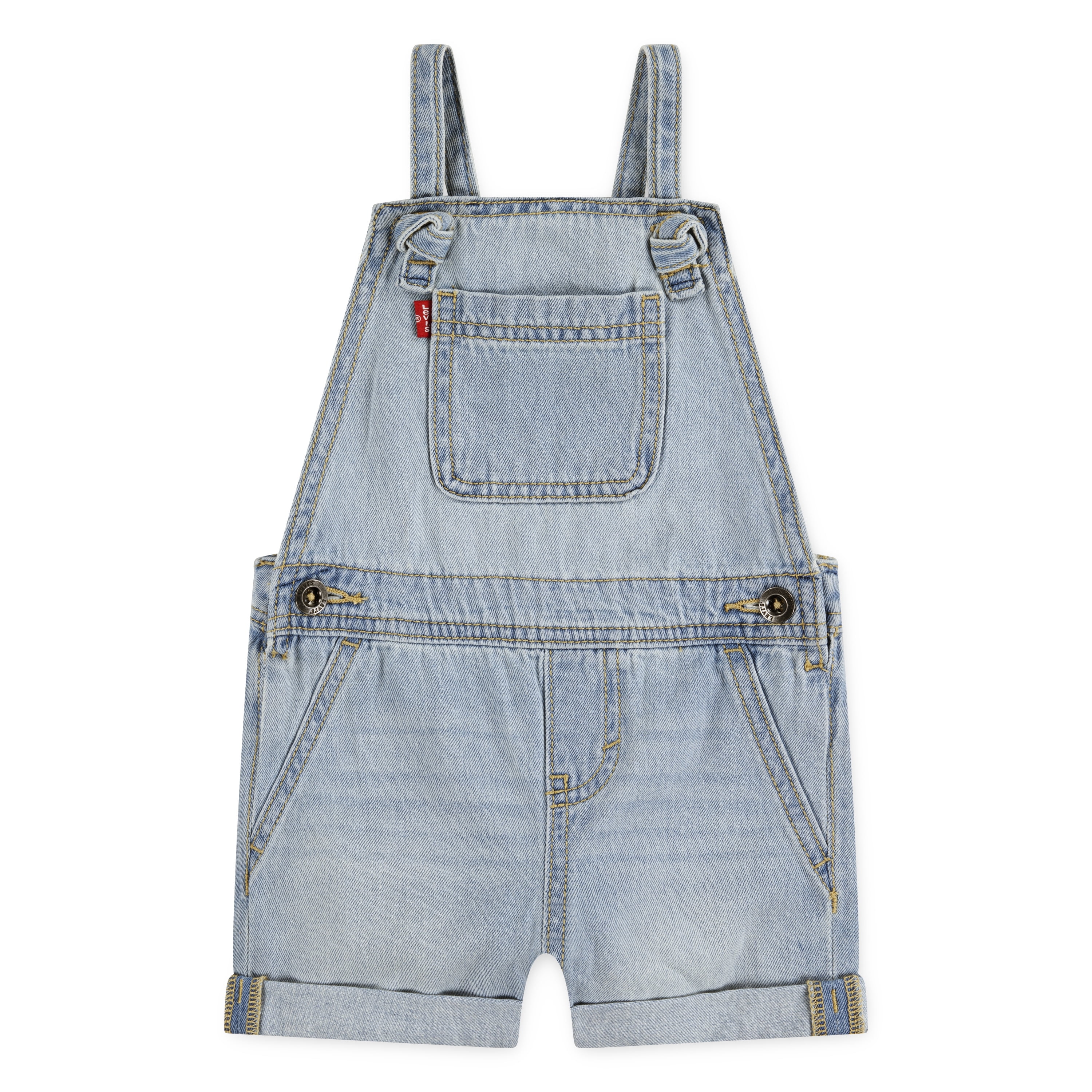 Levi's Girls & Baby Denim Shortalls - Adjustable Strap Overalls With Sustainable Cotton