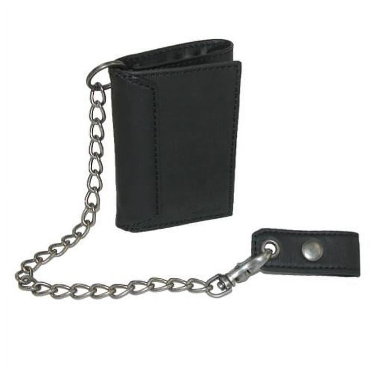 LEVI’S VINTAGE CLOTHING CHAIN WALLET Levi's Black Trifold Wallet Chain Black Snap Closure Trucker