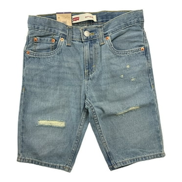 Levi's Boy's 511 Adjustable Waistband Slim Fit Distressed Denim Shorts (Distressed MAK, 12 Reg)