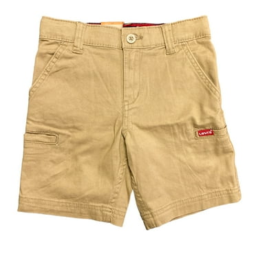 Levi's Boy's Youth Durable Twill Pockets Adjustable Waist Cargo Short (Tan, 6/7)