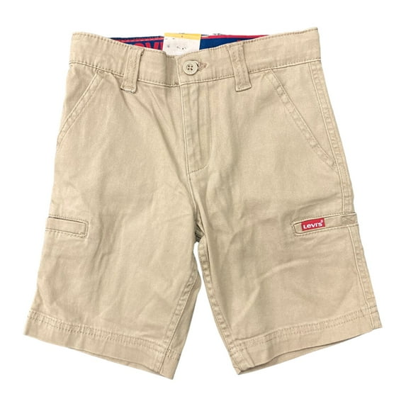 Levi's Boy's Youth Durable Twill Pockets Adjustable Waist Cargo Short (Khaki, 10)