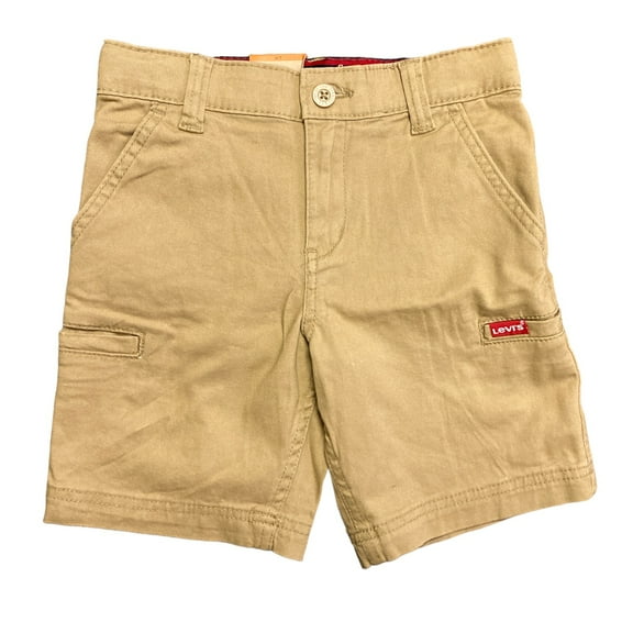 Levi's Boy's Youth Durable Twill Pockets Adjustable Waist Cargo Short (Tan, 12)