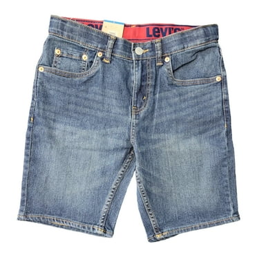 Levi's Boy's Zip Fly & Button Closure Belt Loops Adjustable Waistband Shorts (Highlands, 6/7)