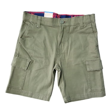 Levi's Boy's Zip Fly & Button Closure Belt Loops Adjustable Waistband Shorts (Olive, 12)