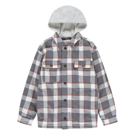 Levi's Boys Faux Shearling Lined Hooded Shacket, Sizes 8-20