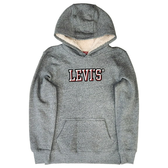 Levi's Boys Gray Pullover Hoodie Hooded Sweatshirt With Front Pocket Large 12-13