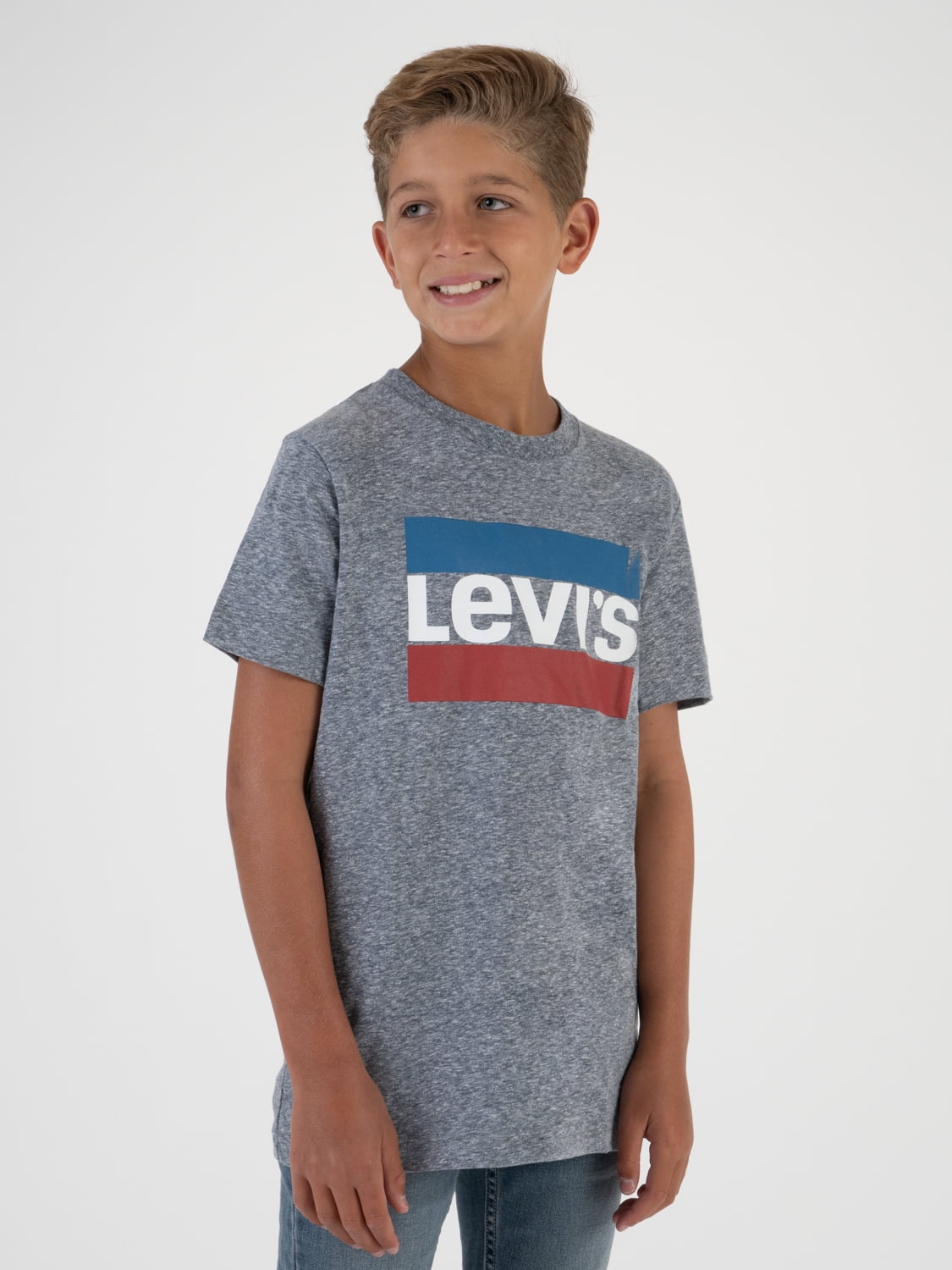Levi’s Signature Boys Short Sleeve Pocket Tee – Sizes 4-18, Classic Fit