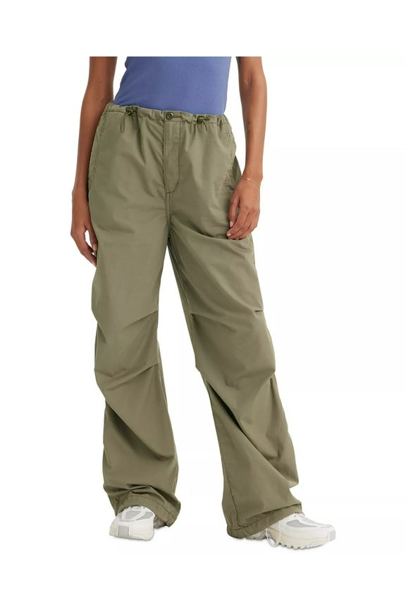 DEEP LICHE Women's Solid Drawstring-Waist Parachute Pants, US Small
