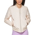 thumbnail image 1 of Diamond Quilted Casual Bomber Jacket Natural Sand XS, 1 of 2