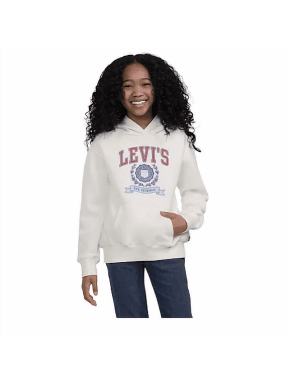 Girl's Medium Egret Fleece Hoodie