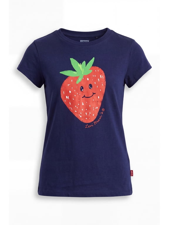 Girl's Strawberry Graphic Short Sleeve T-Shirt