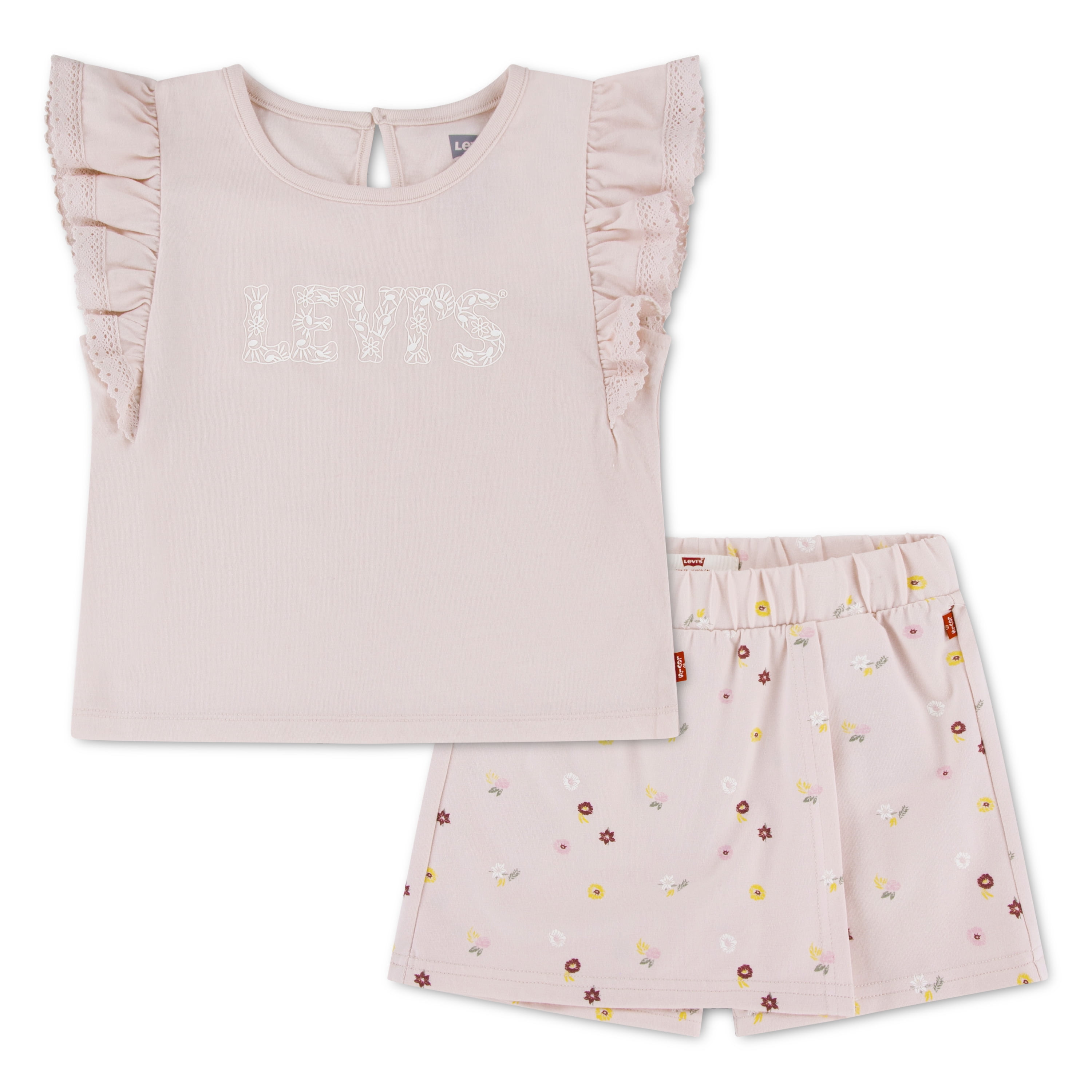 Levi's Girls Knit Top and Ditsy Skort Set, Sizes 2T-6X